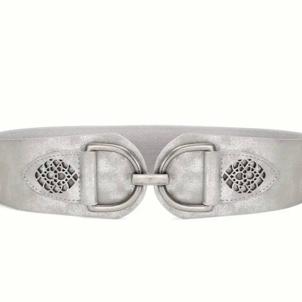 Stretchy Wide Belt Silver BRAND NEW! Size L  - 35.4”inches / fits 36”-39” waist